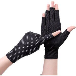 Women's Protection Outdoor Driving Fingerless Black  Fingerless GSilicone Print